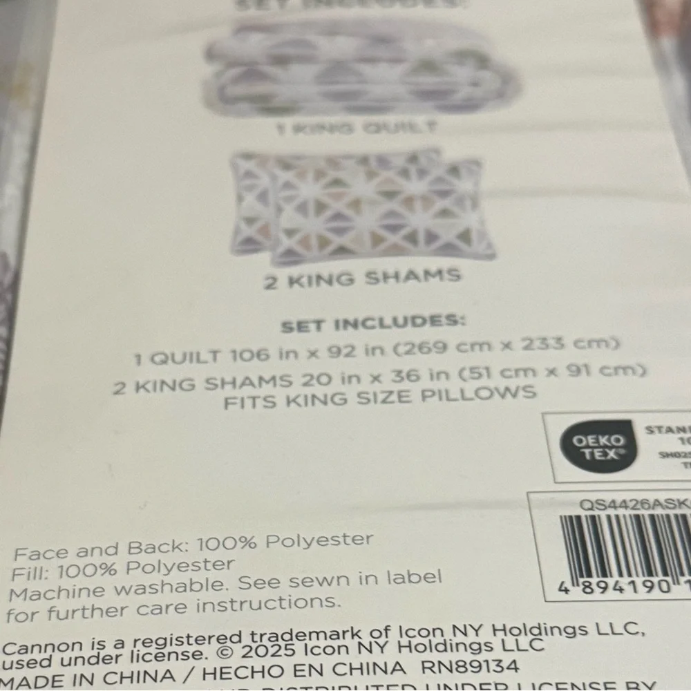 NWT Full/Queen Canon Classic Pink 3-Piece Quilt Set